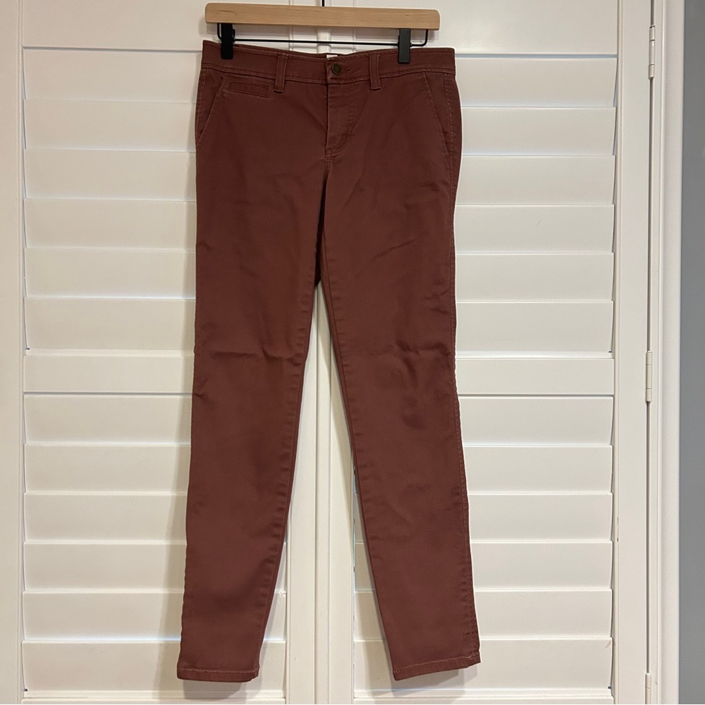 Market & Spruce Skinny Chinos Pant Rust Burgundy Size 2